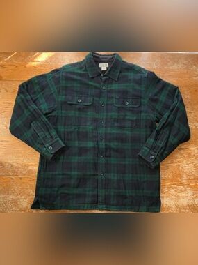 L.L.Bean Fleece-Lined Flannel Shirt, Traditional Fit Size Large Mens